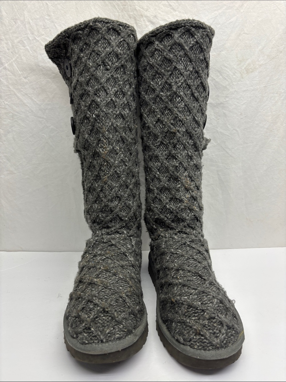 UGG Gray Cardy Knit Bootie Liner, SZ 9, box 46